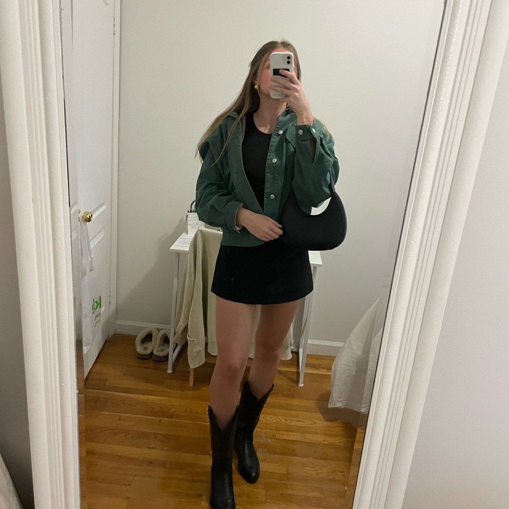Nautica Forest Green Button-Front vintage Jean Jacket